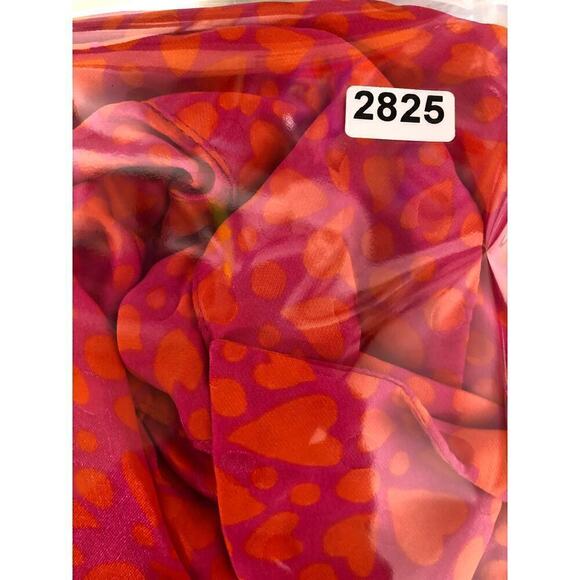 Tara Jarmon Rozenn Dress Hearts Printed Collared Shirtdress Midi Pink Orange XXL - Picture 10 of 10